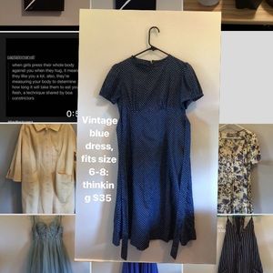 Vintage Blue Polka Dot Dress